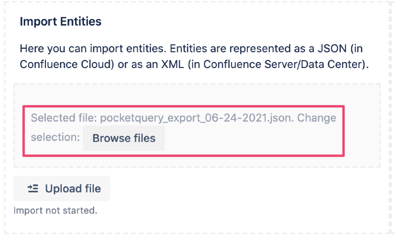 Drag and Drop Area with file name of imported file