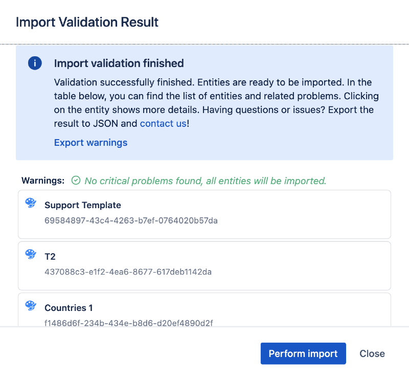 Modal with Validation Result