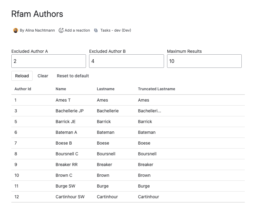 Screen of PocketQuery macro with editable parameters