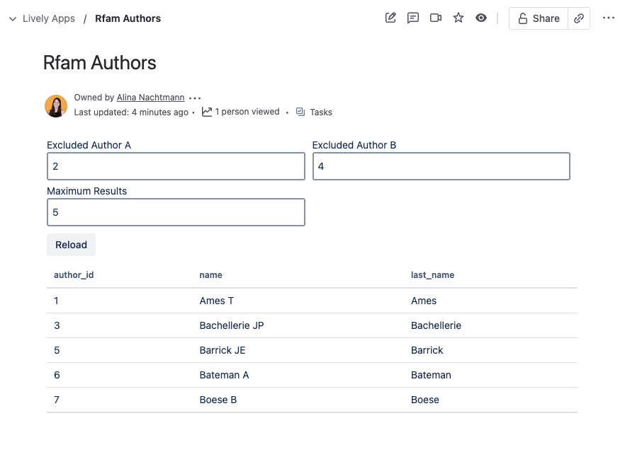 Query result with different parameters