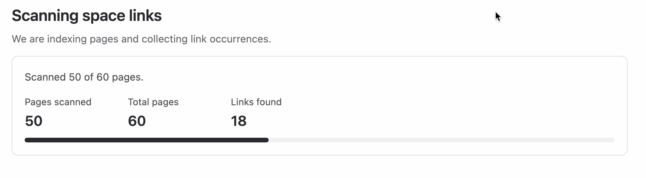 Screen of progress bar