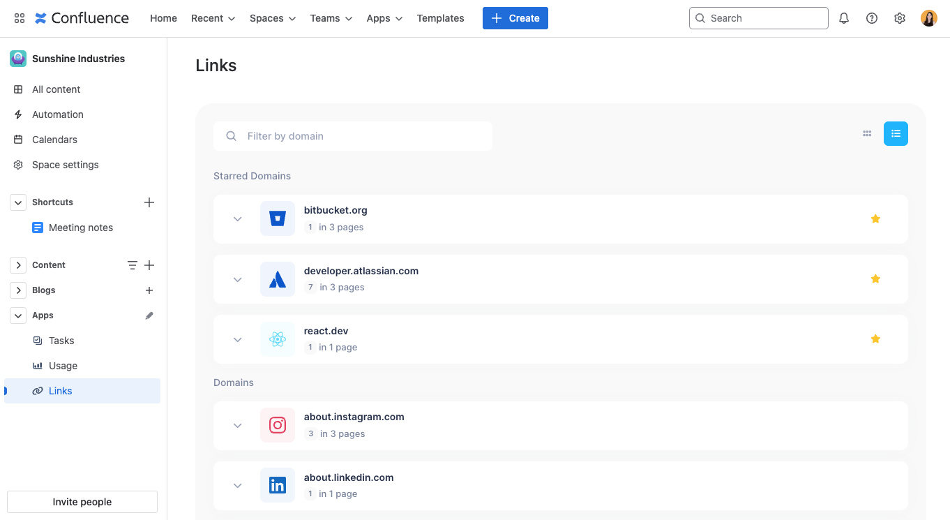 Starred Domains
