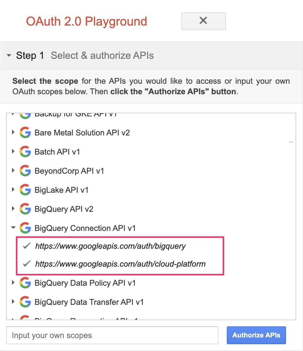 OAuth 2.0 Playground Step 1