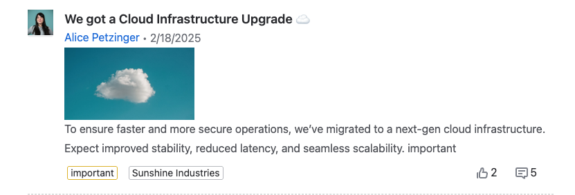 Blog with important label