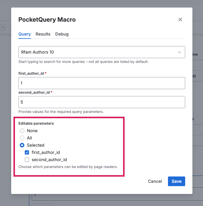 PocketQuery macro settings