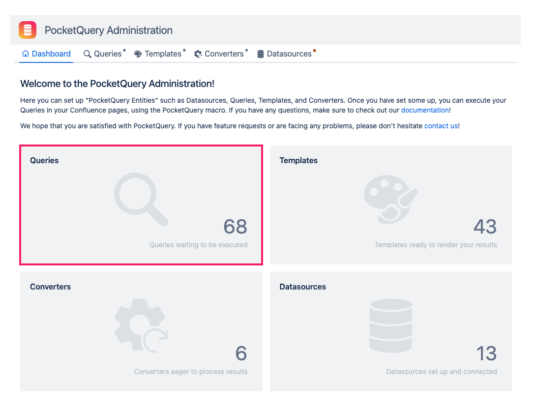 Queries in PocketQuery Administration